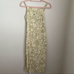 American Eagle Green Floral Midi Dress